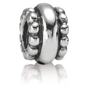 PANDORA Silver Ring Charm Authentic Sterling Silver Beaded Minimalistic